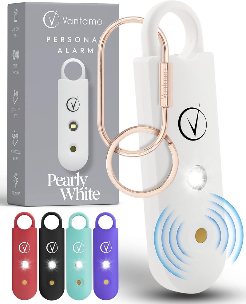 Vantamo Personal Alarm for Self Defense with Low Battery Notice, Strobe Light & Extra Loud 130 dB Double Speakers Safety Keychain Set for Women, Rechargeable Panic Button for Womens Self Defense - Image 1